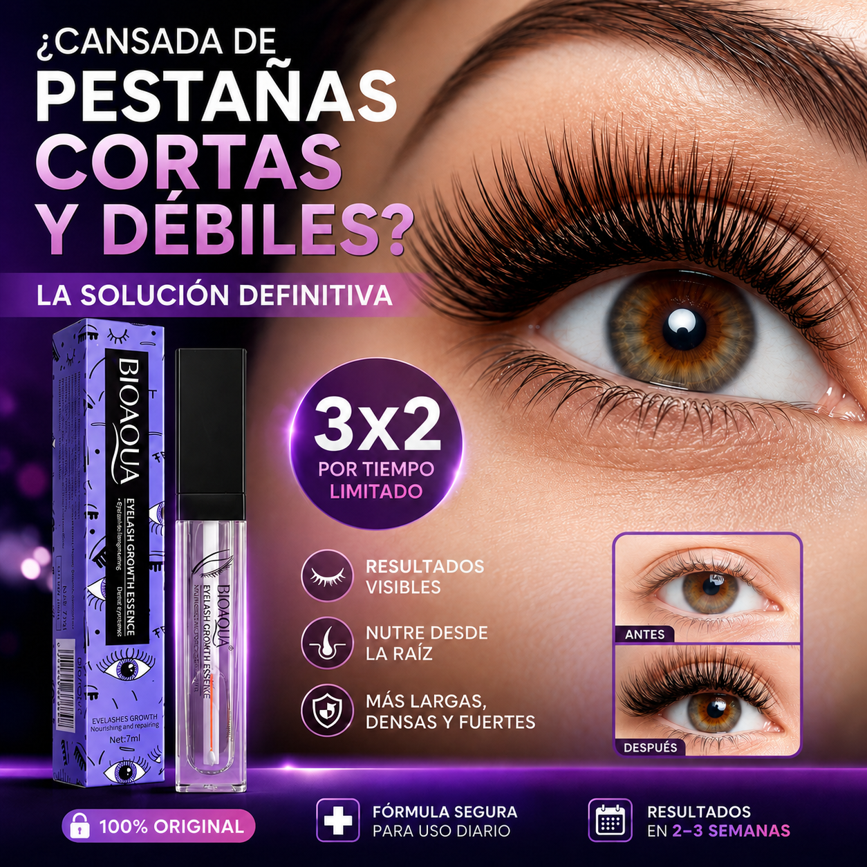 Repara el daño de años y luce unas pestañas increíbles