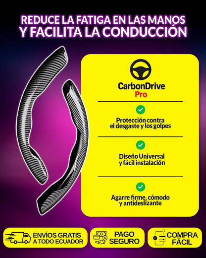 Protector de Volante Estilo Fibra de Carbono