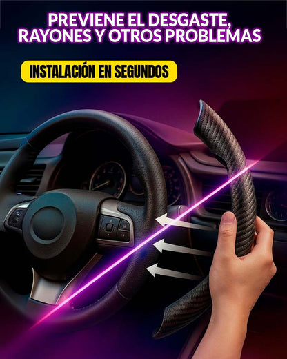 Protector de Volante Estilo Fibra de Carbono
