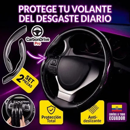 Protector de Volante Estilo Fibra de Carbono